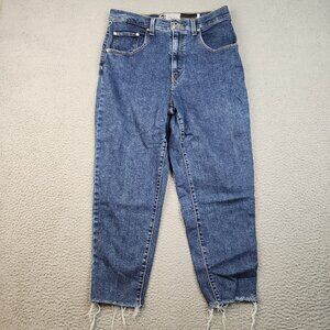 Levi's Silver Tab Jeans Women's 30 Mom Jean High Rise Cropped Blue Denim Pants